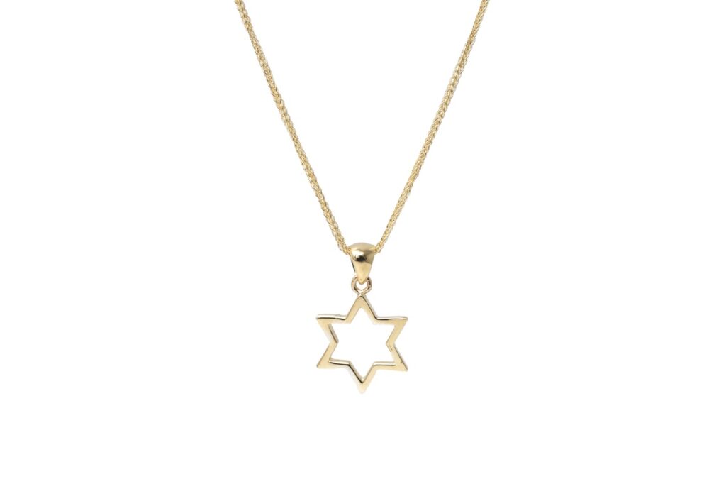 תליון מגן דוד עם שרשרת - זהב