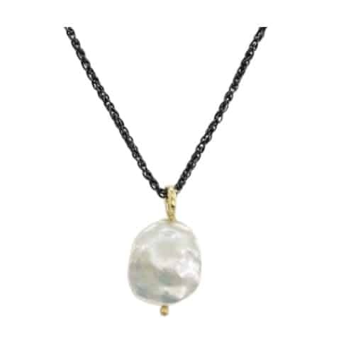 שרשרת כסף - עם פנינה