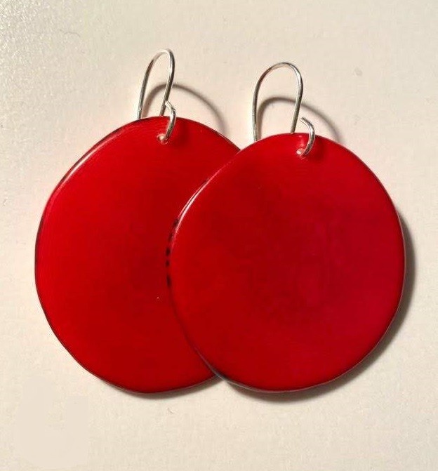 עגיל פרוסה - אדום