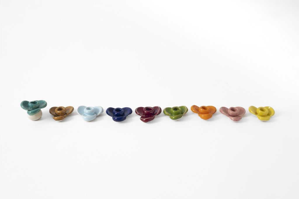 חנוכייה פרחים בודדים